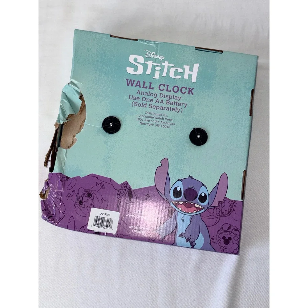 Disney Lilo & Stitch Angel Pink Analog Wall Clock LAS3080 10 Inch New